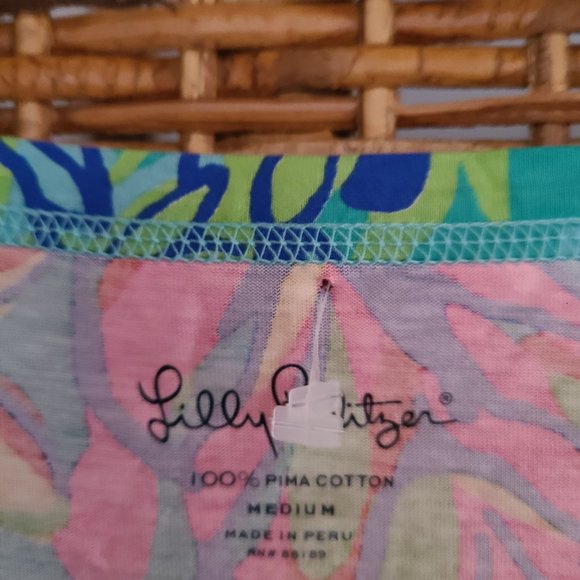 LILLY PULITZER Palmetto Dress Pink ¾” Sleeve Knee Length Button Pocket - Picture 6 of 9